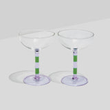 Stripe Coupes x2 - Lilac & Green