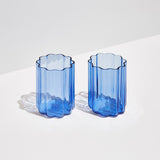 Two Wave Glasses - Blue
