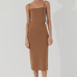Almond Organic Cotton Blend Knit Dress
