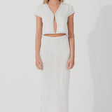 Milk Contrast Knit Skirt