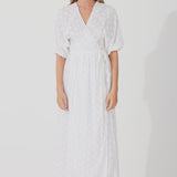 Milk Textured Wrap Dress