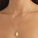18k Gold Vermeil Rectangular Lotus Locket Pendant